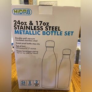 Stainless steel metallic bottle set